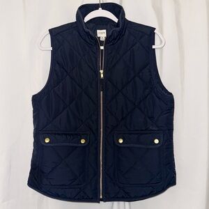 J. Crew Navy Quilted Puffer Vest